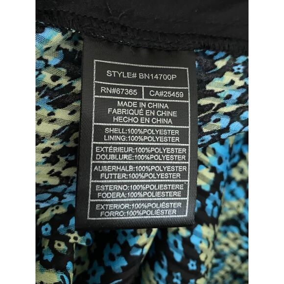 NWT Steve Madden Stevie Top 2X Blue Green Floral Blouse Crinkle Sheer Fairycore - Picture 10 of 16